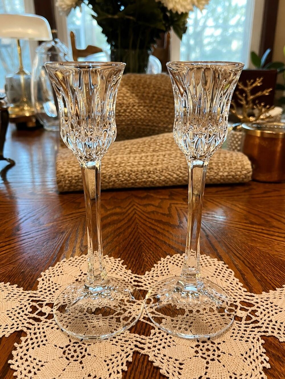 Gorham Crystal Candle Holders Set of 2, Made in Germany